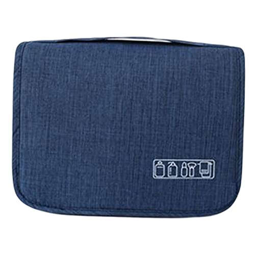 Foldable Waterproof Cosmetics Bag - Travel Toiletry Organizer with Zipper Pouch, Portable Shower Storage Case for Women & Men | Perfect for Home, Gym, Camping & Vacation (Blue)