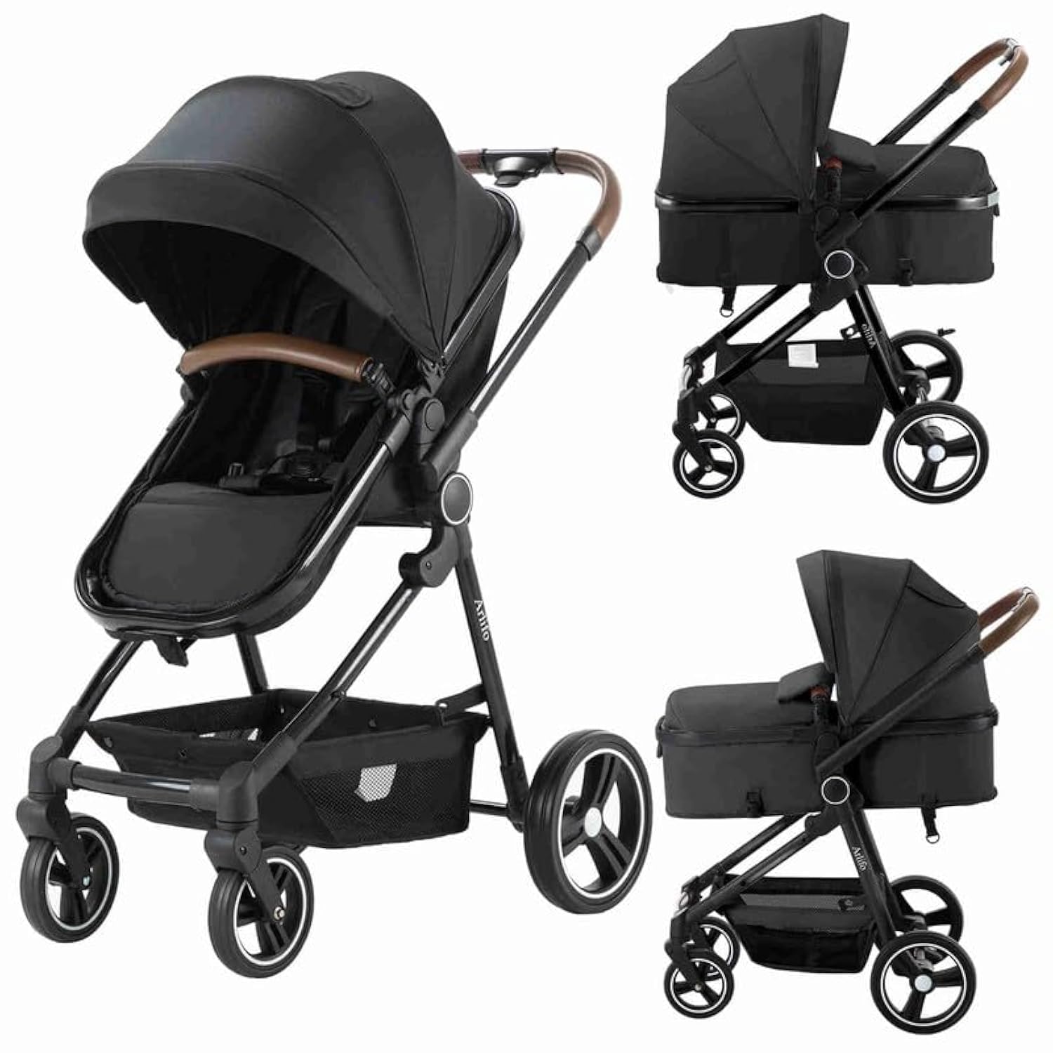 2-in-1 Baby Stroller with Bassinet | Lightweight Foldable Travel Stroller for Newborn & Toddler | Convertible Pram for Boys & Girls | Perfect for Shopping, Travel & Daily Walks