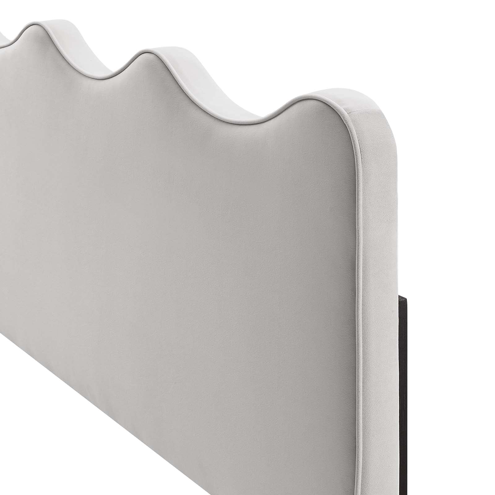 Velvet Upholstered Headboard - Full/Queen Size, Light Grey Modern Bed Frame for Master & Guest Bedrooms | Elegant Bedroom Decor & Cozy Sleeping Experience