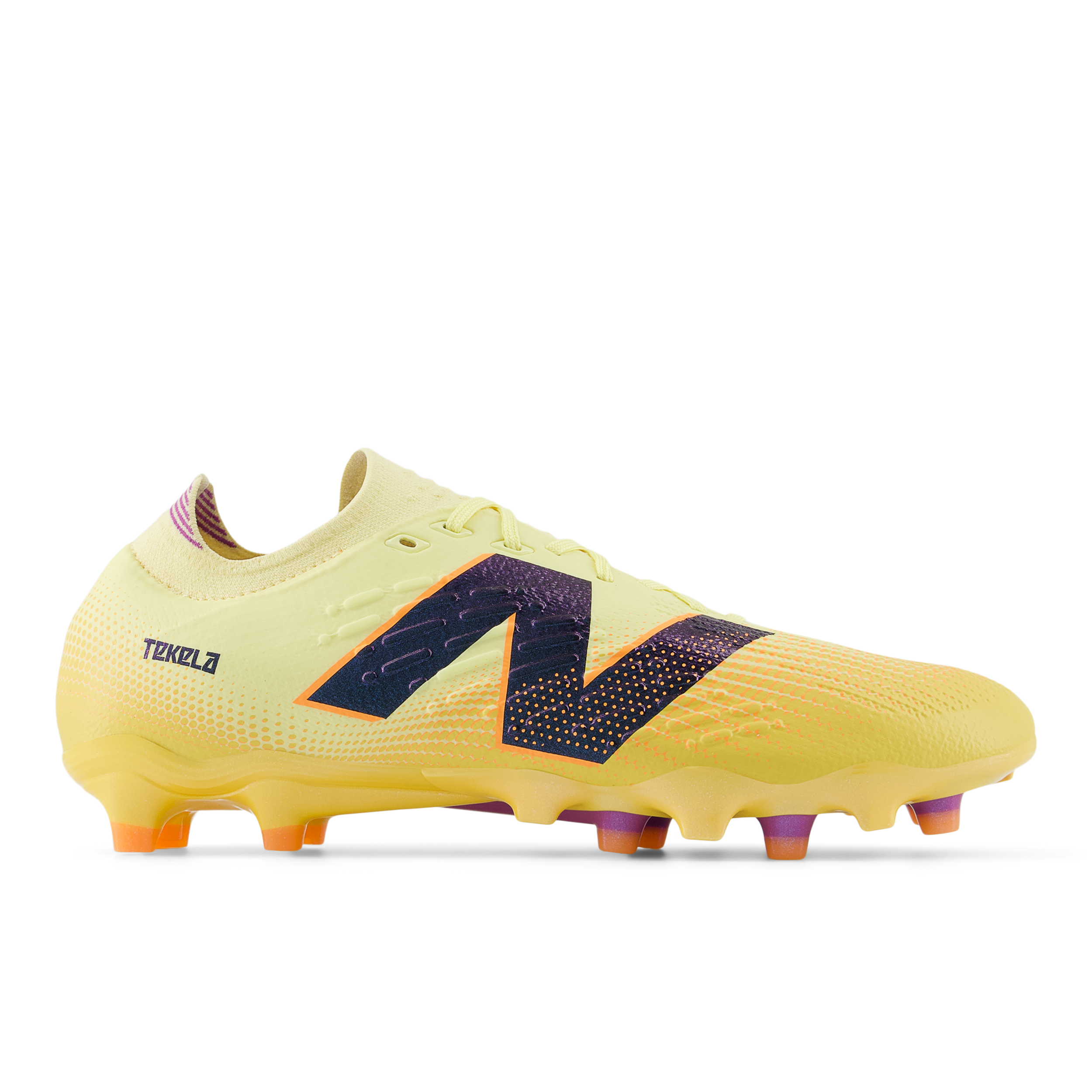 New Balance Tekela Pro Low Laced V4+ FG Soccer Cleats for Men - Lightweight Football Boots with Enhanced Grip (Parchment/Clementine/Passion Fruit) - Perfect for Turf Matches & Training Sessions