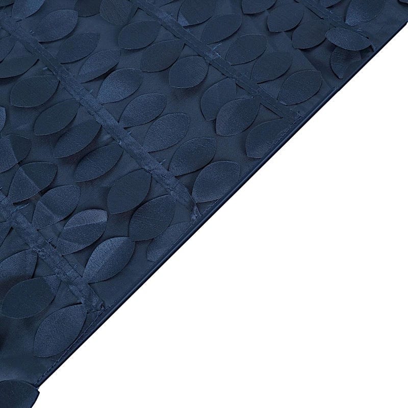 90x132 Inch Taffeta Rectangular Tablecloth with Elegant Leaf Petals Design - Perfect for Wedding, Party, and Home Dining Decor