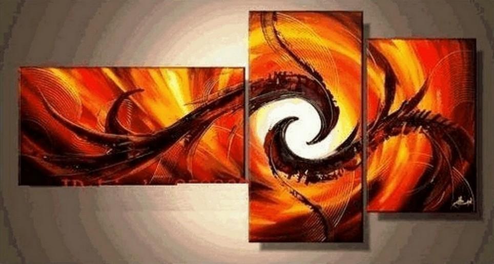 Contemporary Abstract Modern Art Canvas Painting - Red Abstract Lines Wall Art for Living Room, Bedroom & Office Decor