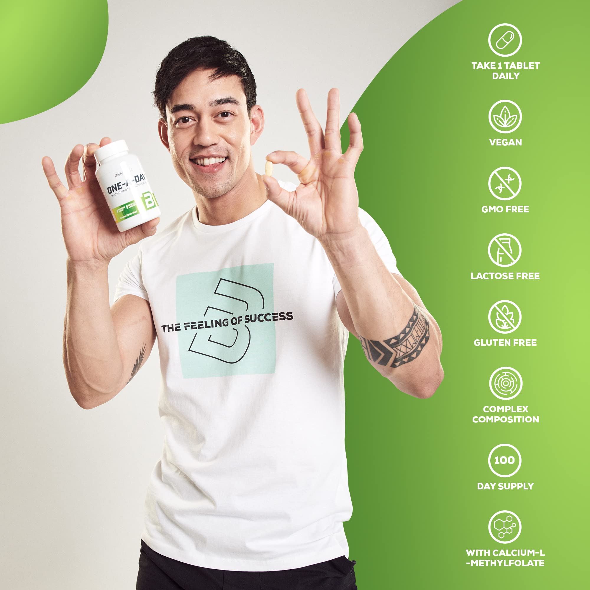 BioTechUSA One a Day Multivitamin Supplement - 100 Tablets for Daily Nutrition & Immune Support - Perfect for Busy Professionals, Athletes, and Health-Conscious Adults