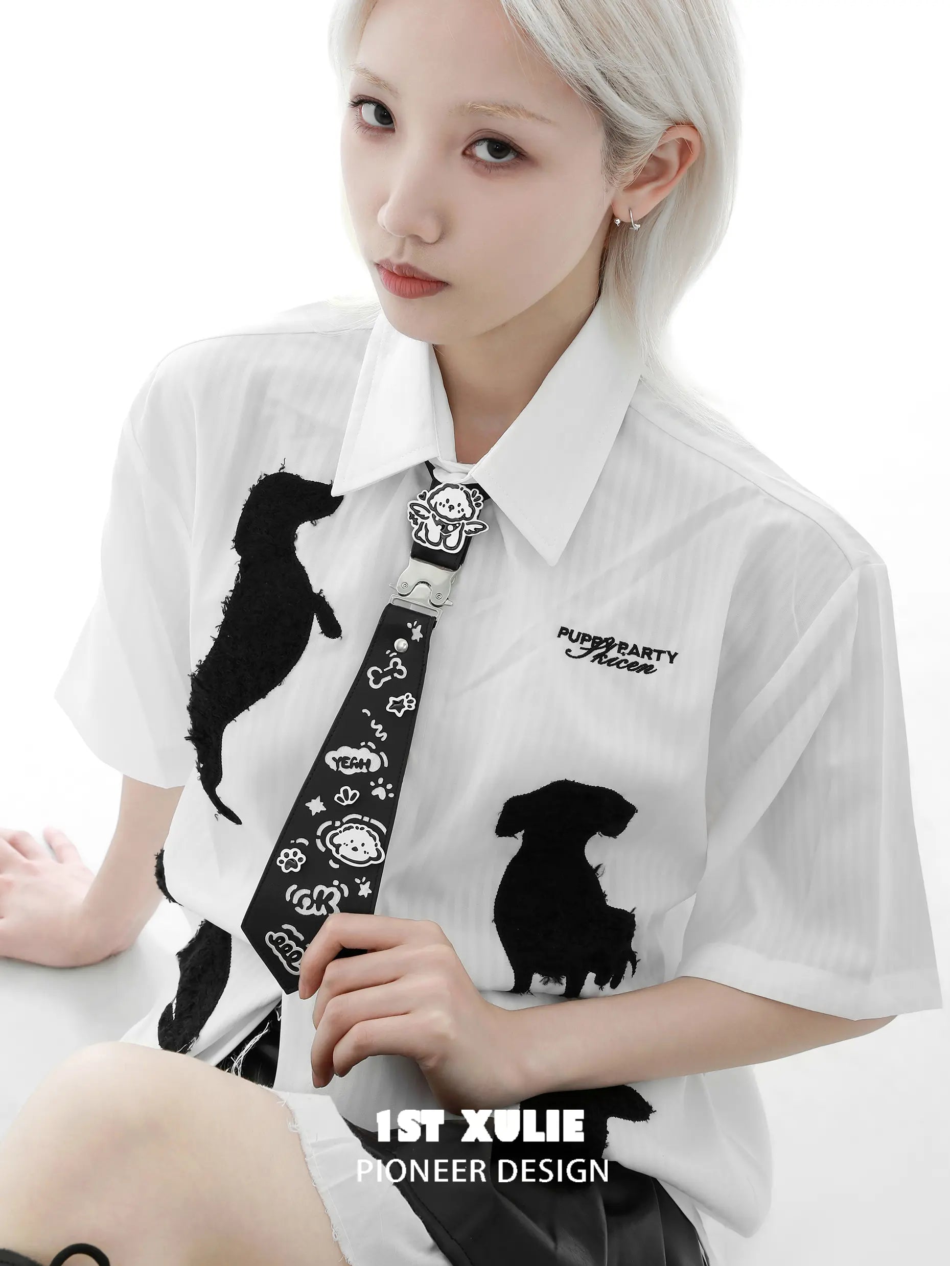 Graffiti Puppy Ultra Fiber Leather Tie™ - Stylish & Durable Men's Fashion Accessory for Work, Weddings & Formal Events