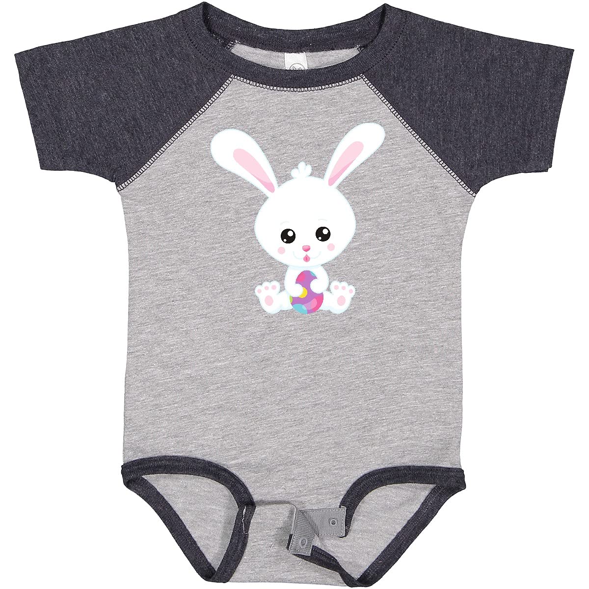 Inktastic Easter Baby Bodysuit - Cute White Bunny & Easter Eggs Design - Perfect for Easter Gifts, Baby Showers & Holiday Photos