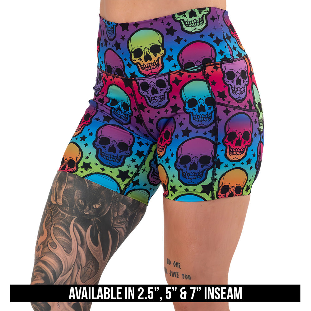Psychedelic Skull Print Shorts for Men & Women - Trendy Summer Casual Wear - Perfect for Beach, Gym, and Street Style