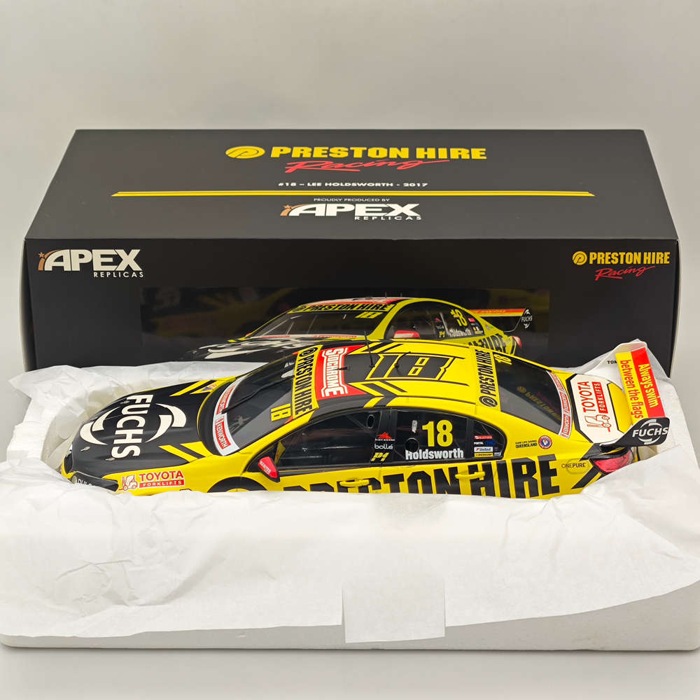 APEX 1/18 Scale Holden VF Commodore PRESTON HIRE RACING #18 LEE HOLDSWORTH 2017 AD80707 Diecast Model Car - Limited Edition Collectible for Racing Fans & Display