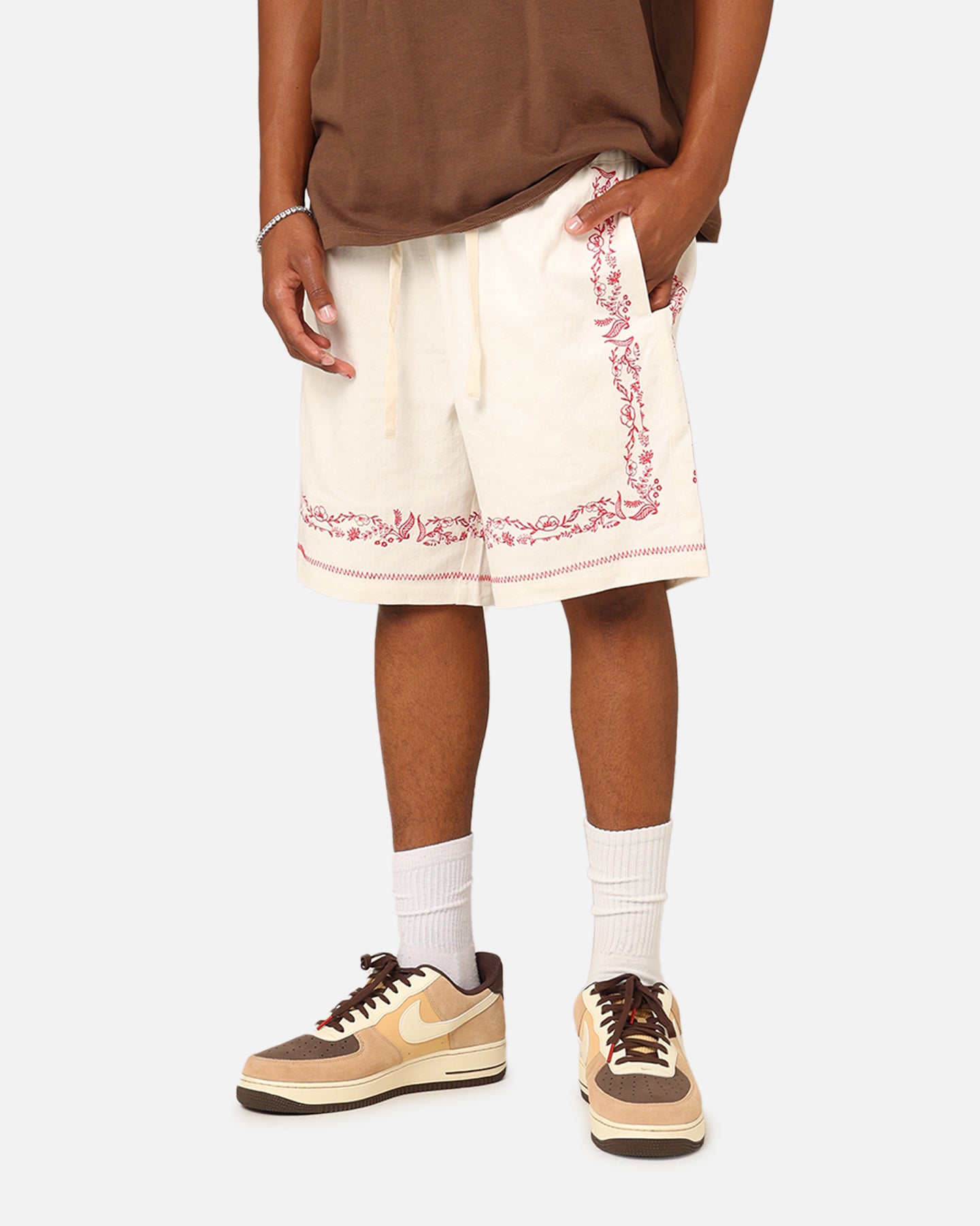 404 Frontier Linen Blend Shorts for Men - Comfortable Casual Summer Shorts in Off White - Perfect for Beach, Vacation and Outdoor Activities