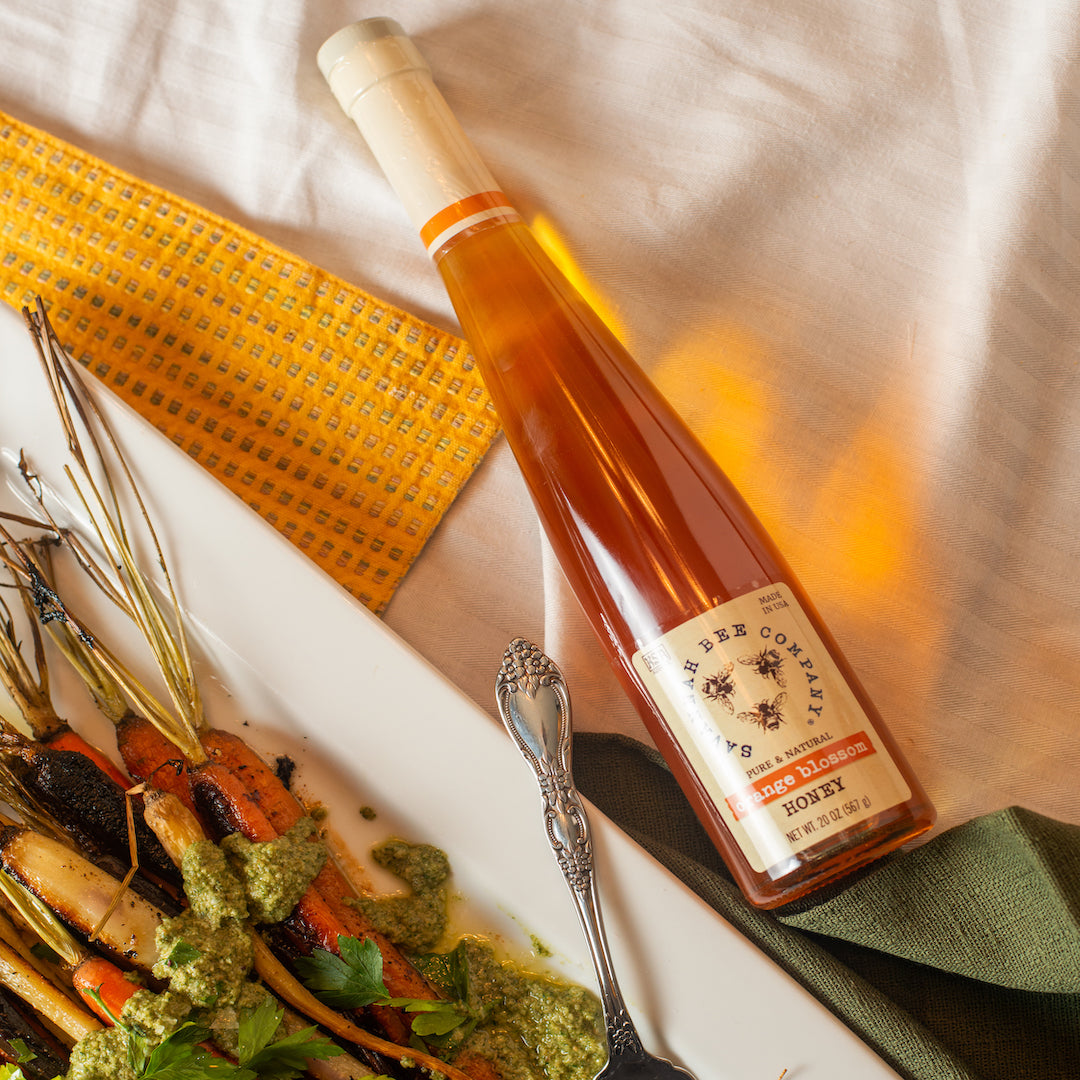 Pure Orange Blossom Honey - Raw, Unfiltered & Natural Sweetener (12oz) - Perfect for Tea, Baking & Healthy Breakfasts