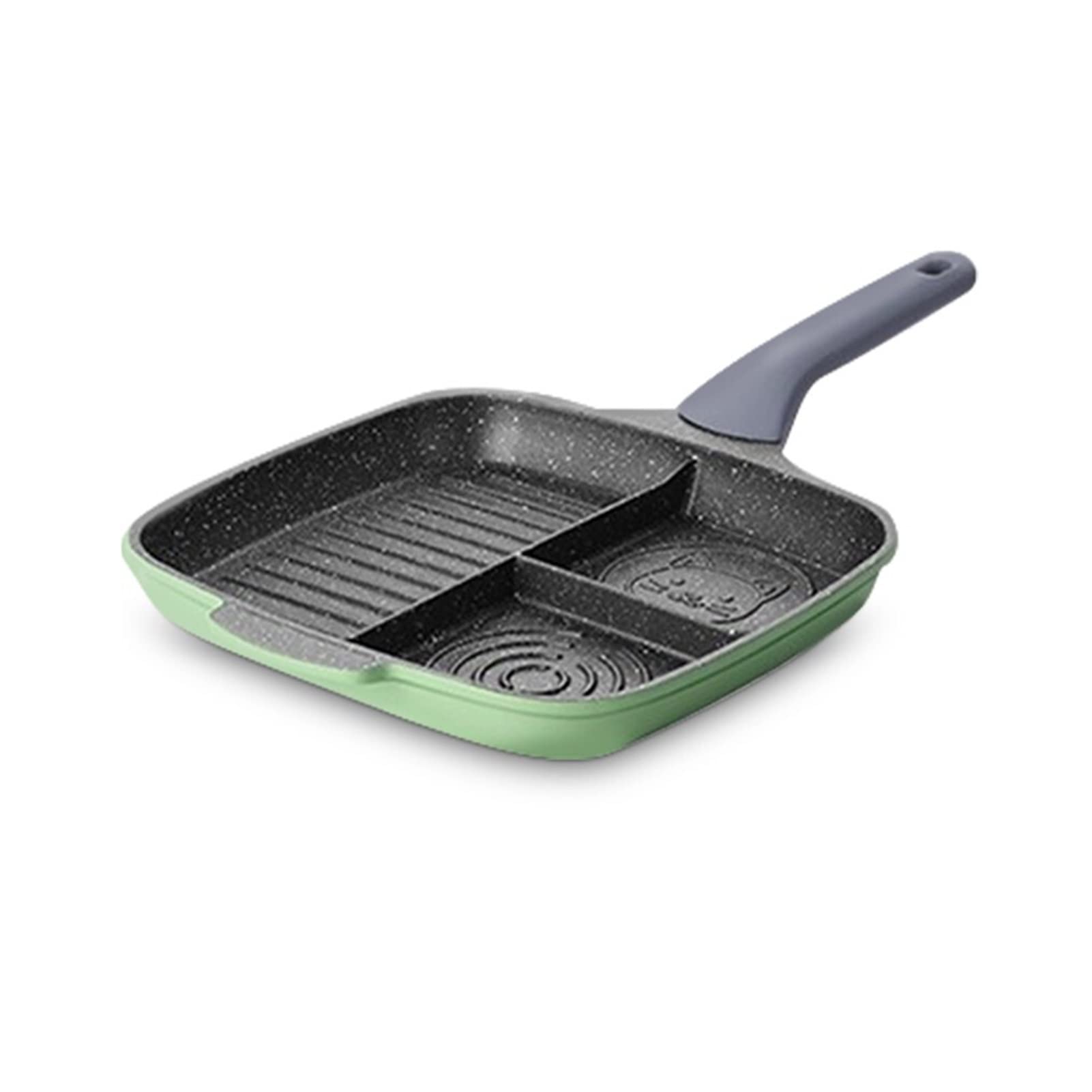 Non-Stick Frying Pan with Heat Insulation Handle - Green Cooking Wok for Omelette, Steak & Stir Fry | Perfect for Home Kitchen, Camping & Outdoor Cooking