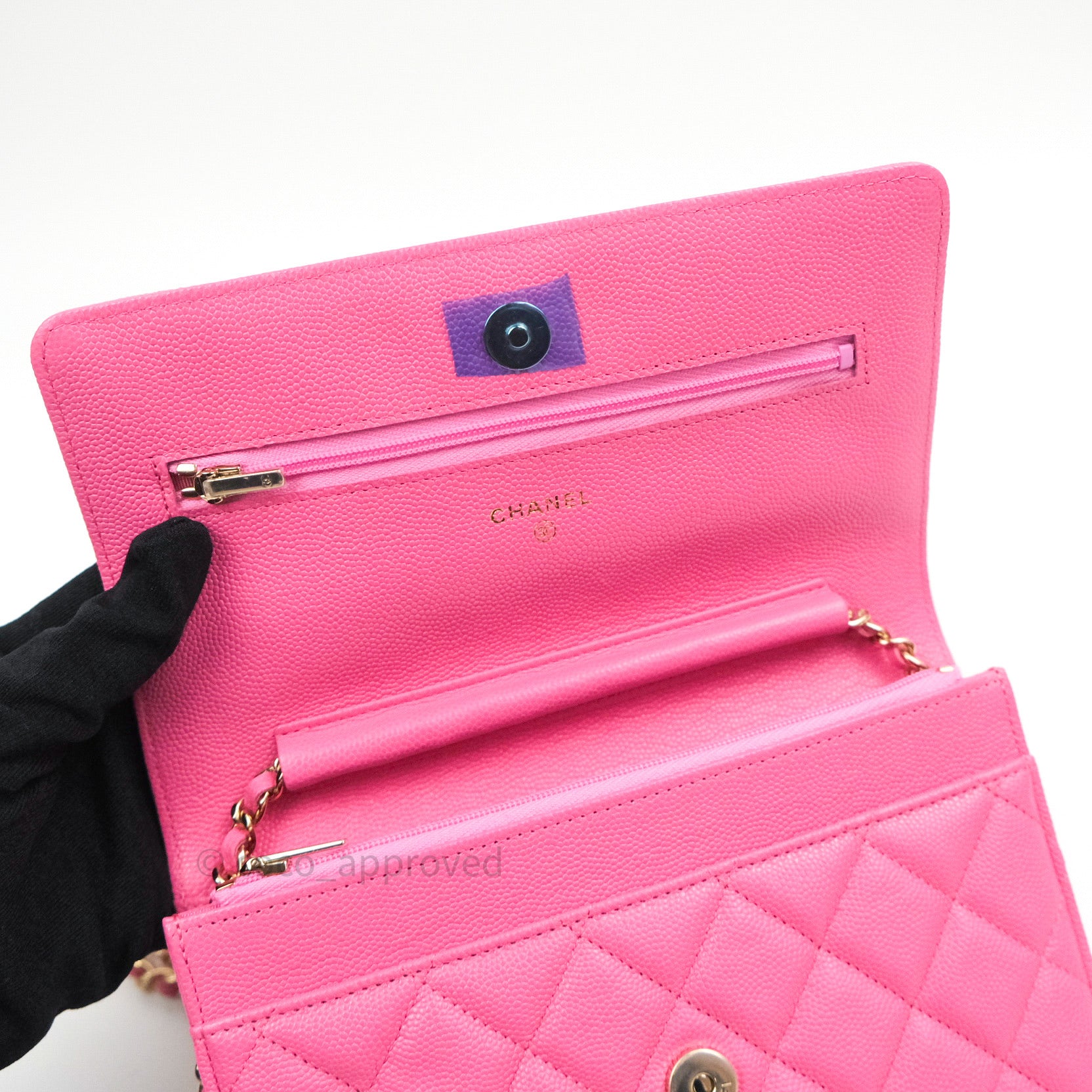Chanel Caviar Quilted Wallet on Chain WOC in Pink with Light Gold Hardware - Perfect for Evening Events, Date Nights & Luxury Fashion Accessories