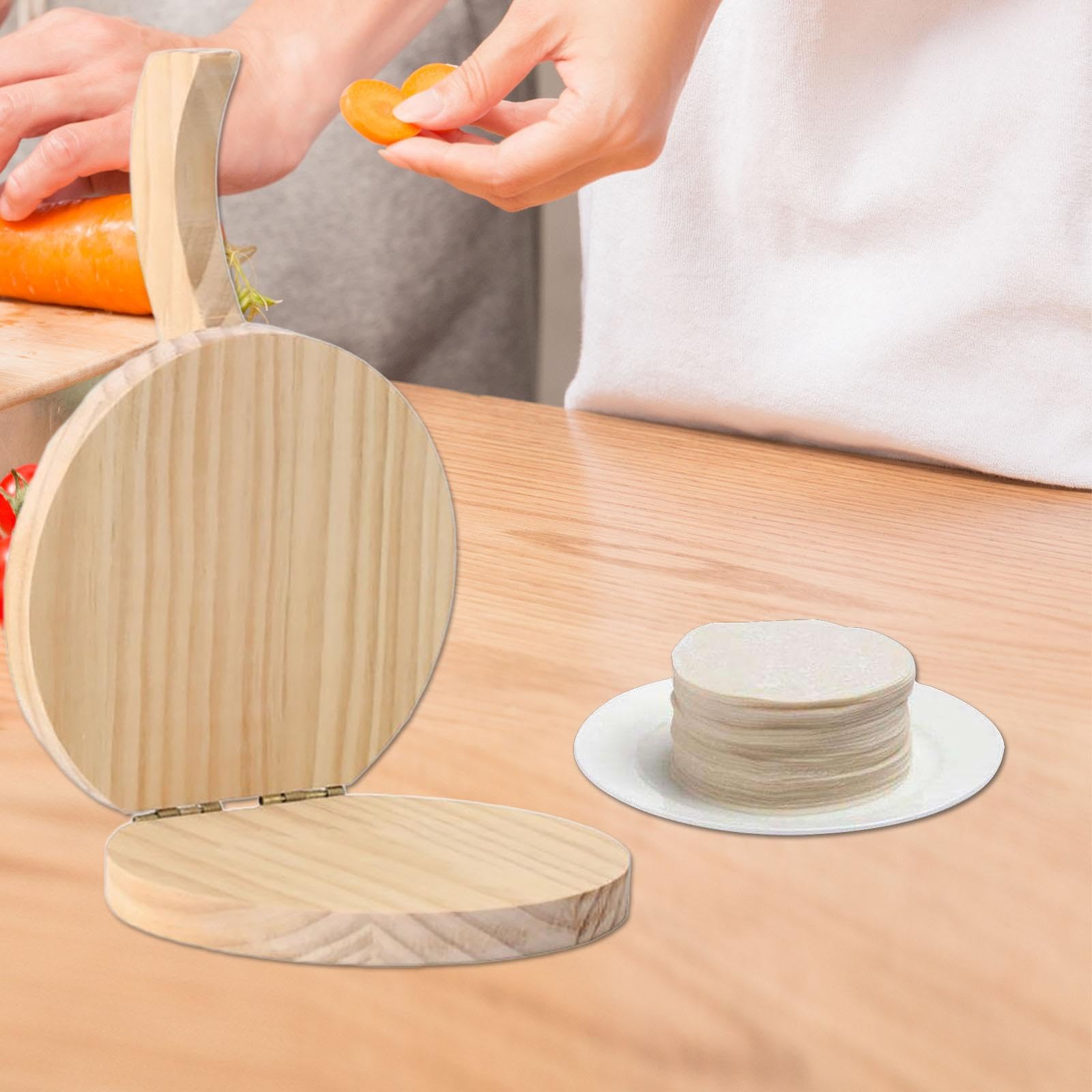 Premium Wooden Tortilla Press - Authentic Mexican Kitchen Tool for Homemade Tortillas, Flatbreads & Pastry Dough | Heavy Duty Hand Press for Perfect Tortillas Every Time | Ideal for Taco Nights, Meal Prep & Latin Cooking