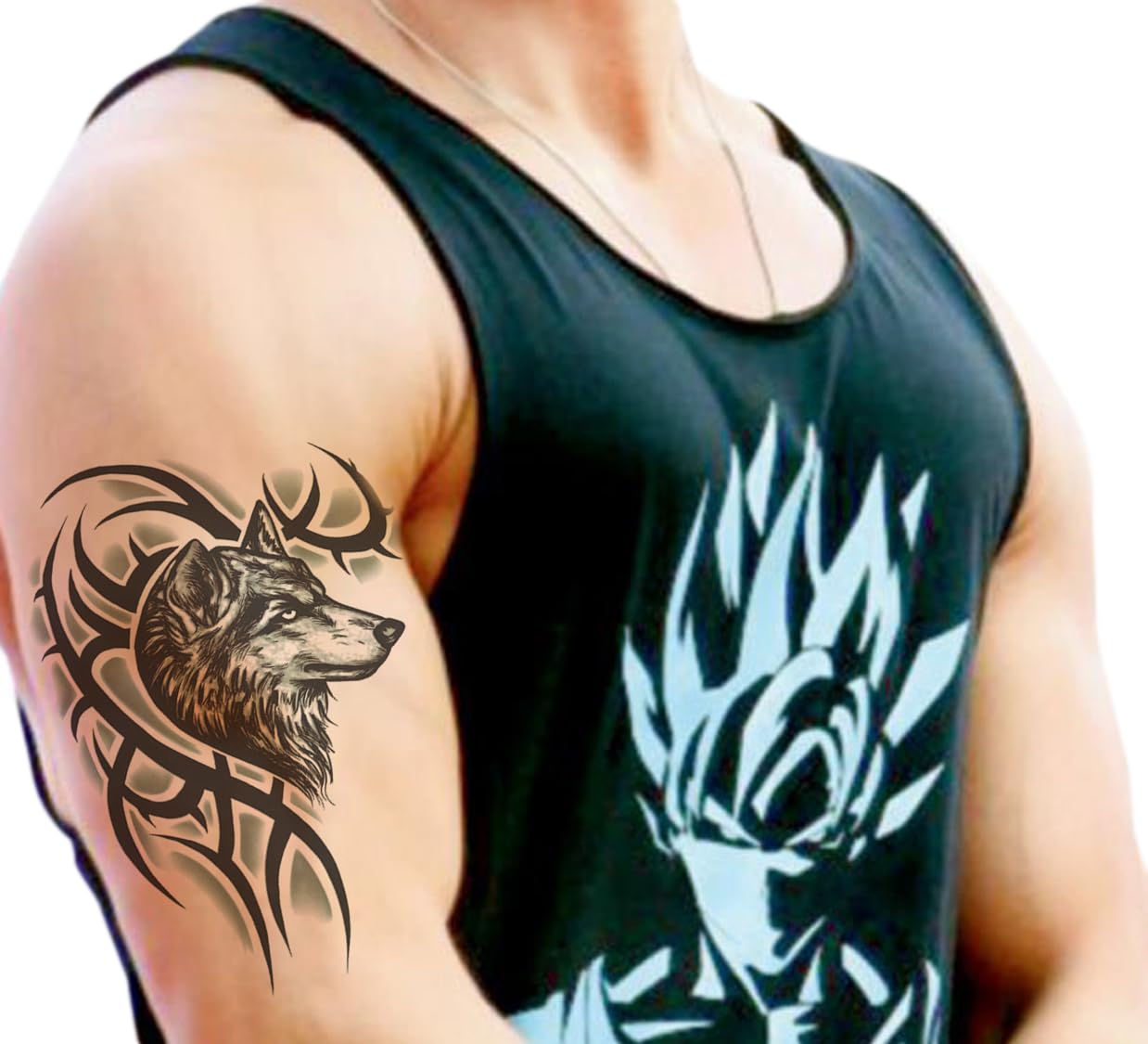 Waterproof Temporary Tattoo Stickers for Adults & Kids - 3D Realistic Flowers, Butterflies, Stars, Angels, Wolves & Armband Designs (21x15cm) | Perfect for Parties, Halloween Costumes & Fashion Accessories