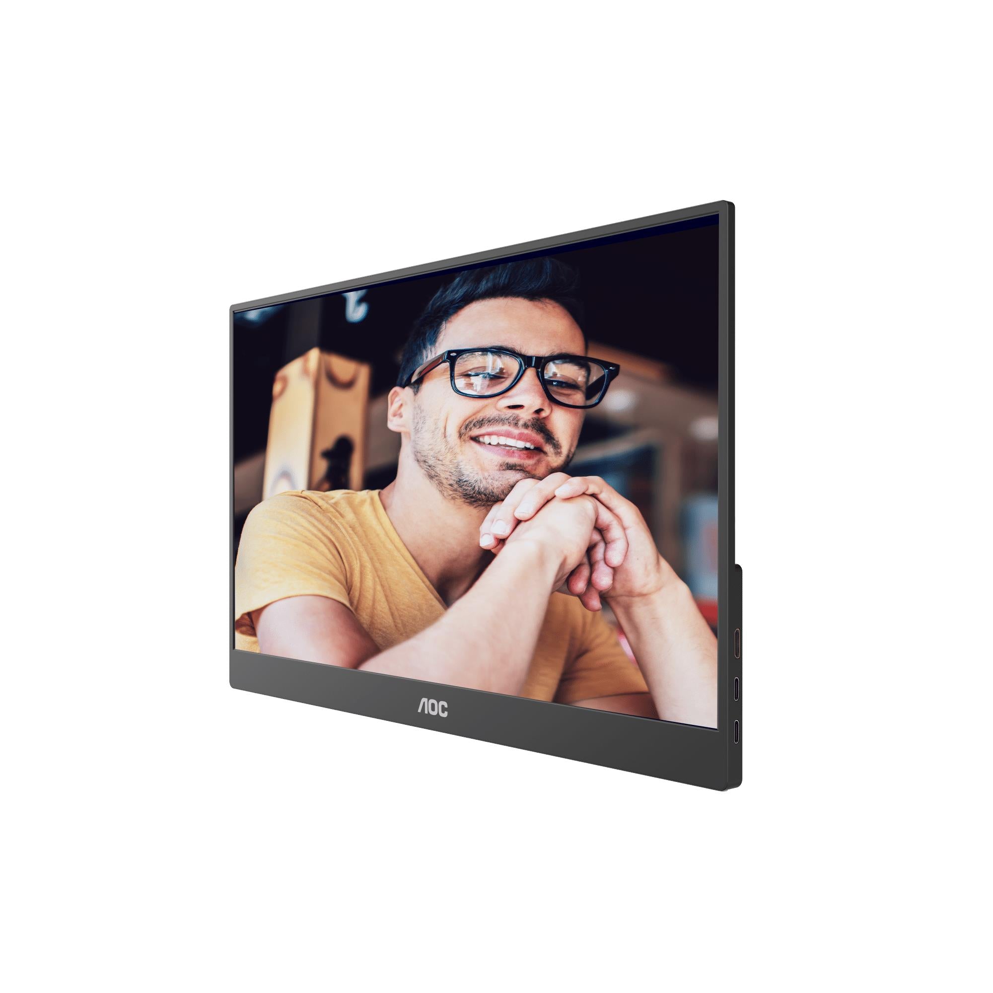 AOC 16T10 15.6 Inch FHD IPS Portable Monitor with USB-C & HDMI - Slim Second Screen for Laptop, Gaming, and Office Work