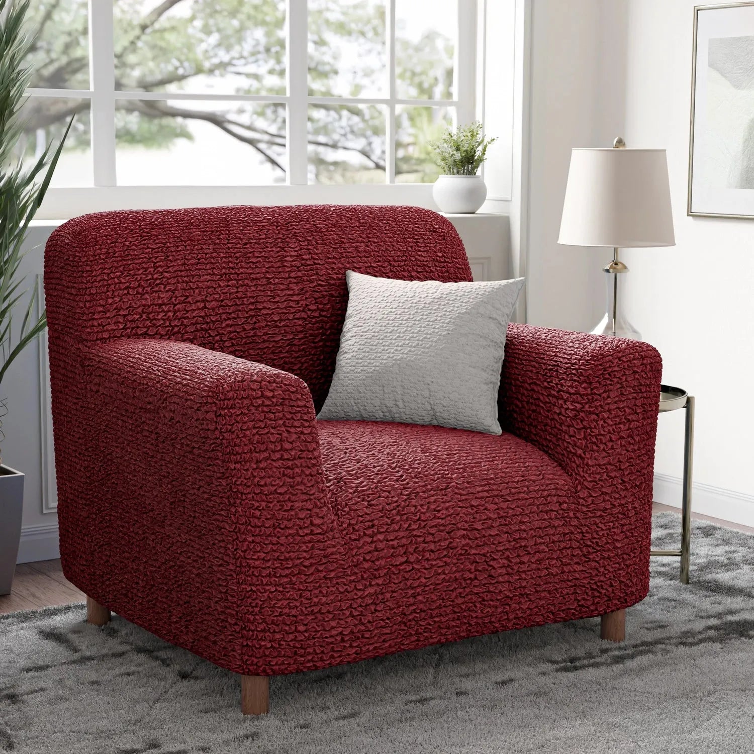 Microfiber Armchair Slipcover - Stretchable Furniture Protector for Living Room, Bedroom & Office - Easy Washable Sofa Cover for Pets & Kids