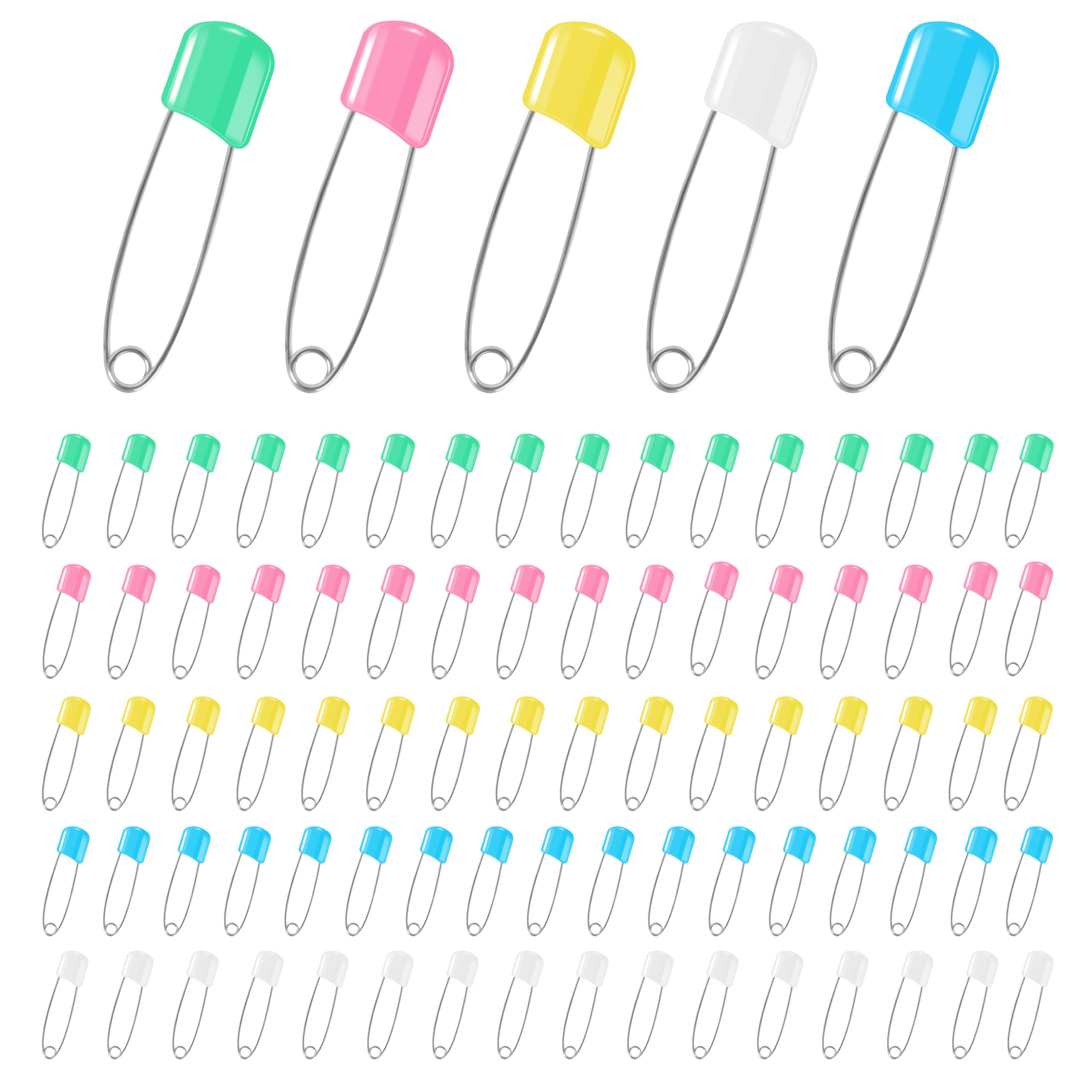 110pcs Stainless Steel Diaper Pins - 2.1