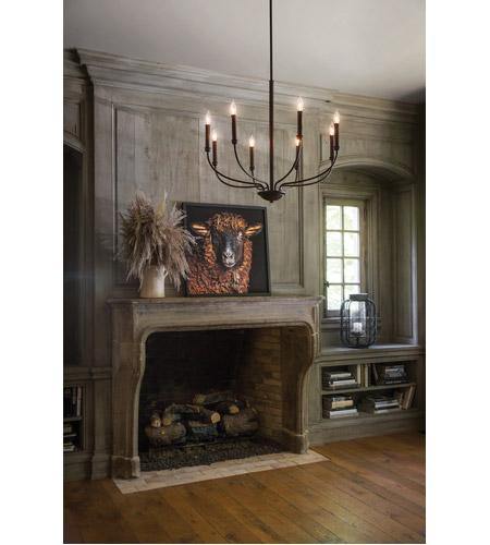 ALISTER 3076KZ Hinkley Medium Single Tier 8-Light Buckeye Bronze Pendant Light Fixture - Perfect for Dining Room, Kitchen Island, or Foyer Lighting