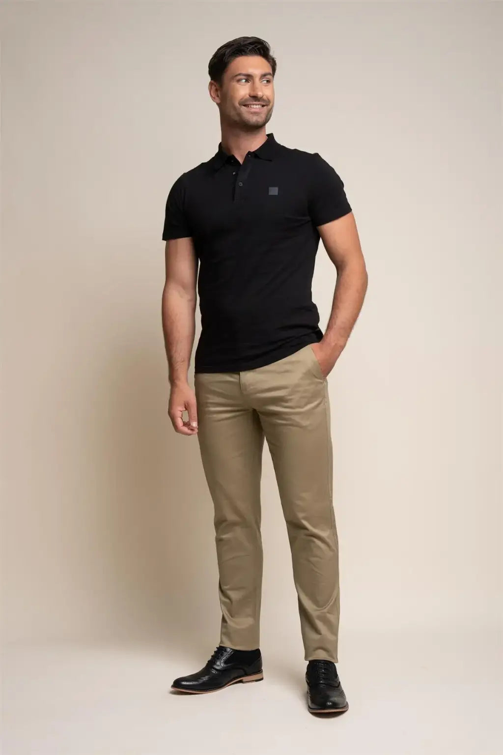 Cavani Men's Dakota Stone Chino Pants - Classic Slim Fit Stretch Comfort Dress Pants for Business Casual & Office Wear