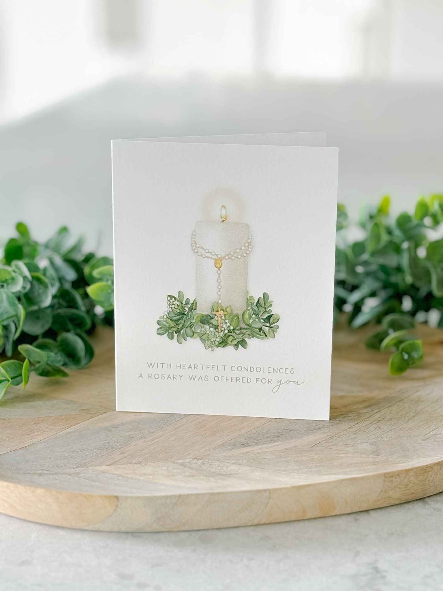 Heartfelt Condolences Rosary Card Set of 4 - Sympathy Prayer Cards for Funeral, Memorial Service & Catholic Grieving Support