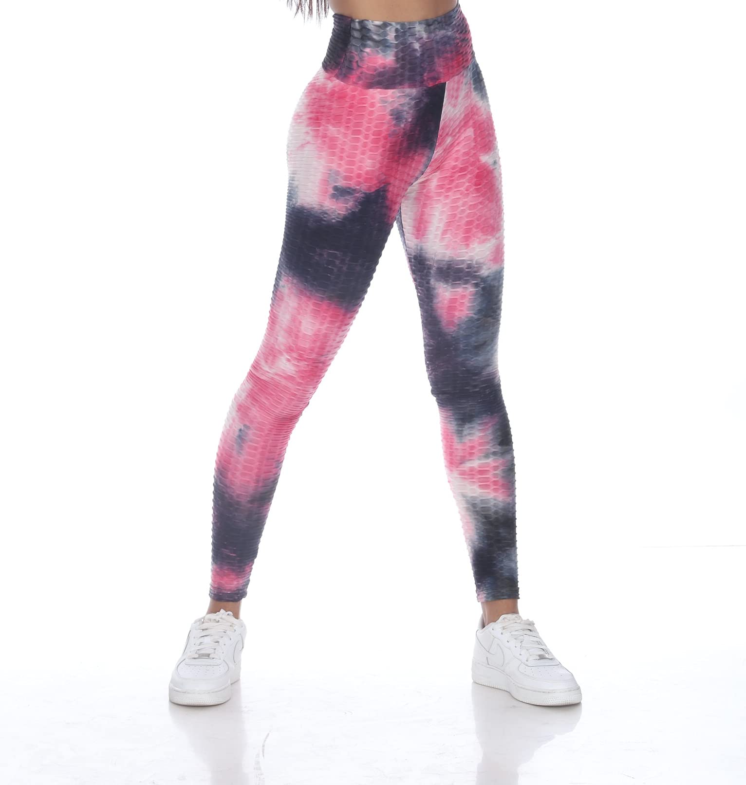 GOLDHAUS High Waisted Scrunch Butt Lifting Yoga Leggings for Women - Tummy Control, Anti-Cellulite, Sexy Tie Dye Workout Pants | Perfect for Gym, TikTok Videos & Everyday Wear