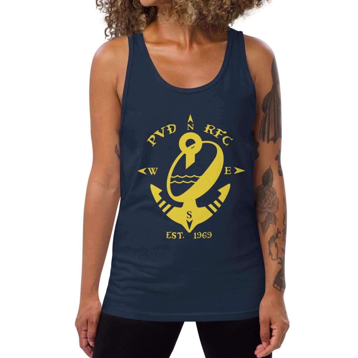 Providence Nautical Anchor Tank Top - Classic Navy Blue Striped Women's Casual Shirt | Perfect for Beach Vacation, Summer Outfits & Coastal Fashion