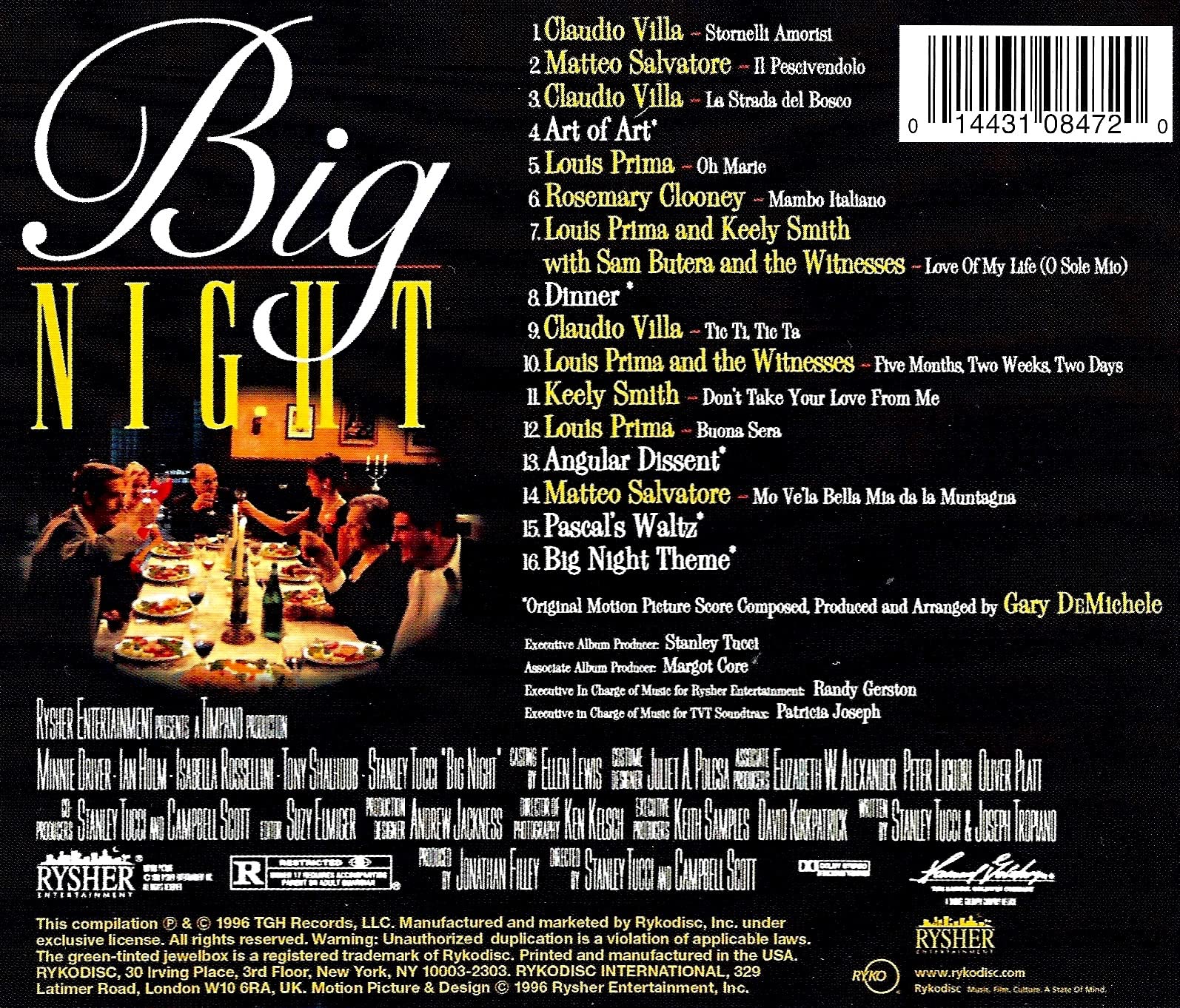 Big Night (Original Motion Picture Soundtrack) - Perfect for Dinner Parties, Relaxation & Italian Cuisine Ambiance