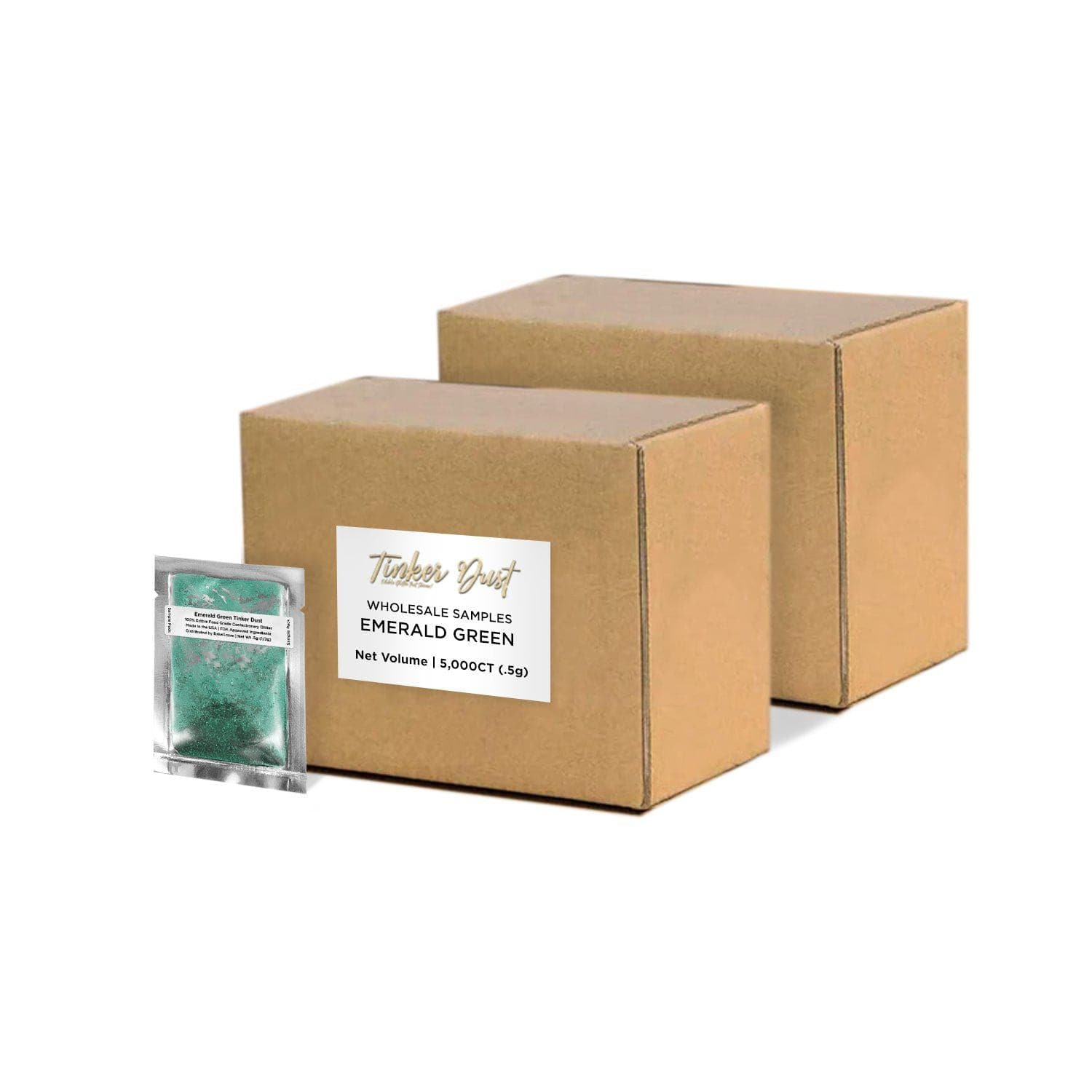 Emerald Green Tinker Dust® Glitter Sample Packs - Bulk Wholesale for Crafts, DIY Projects, Nail Art & Party Decorations