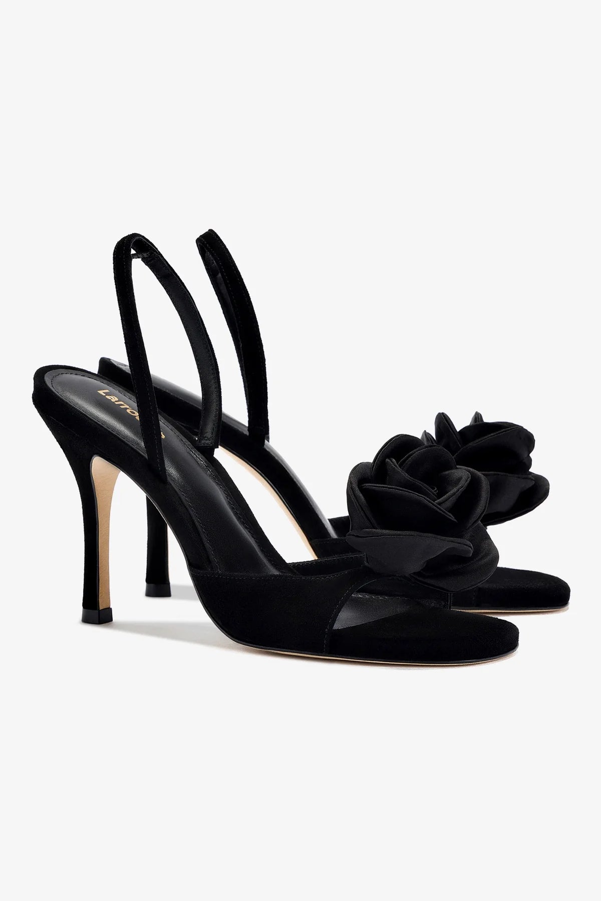 Salma Women's Black Suede & Satin Sandals - Comfortable Summer Casual Shoes for Beach, Vacation & Outdoor Wear