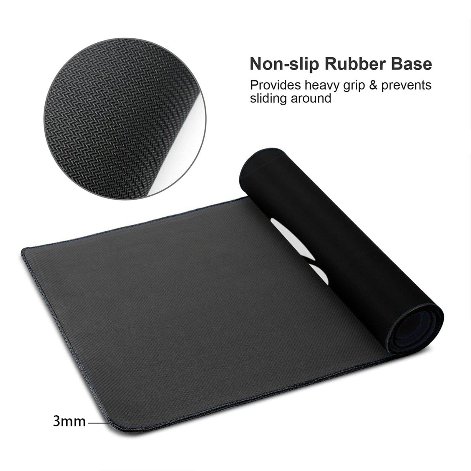 Premium Black Gaming Mouse Pad - Extra Large Extended Mouse Mat with Stitched Edges (31.5x11.8 Inch) - Cute Cat Face Design for PC & Laptop Gamers - Perfect for Gaming Setups, Office Work & Home Desks
