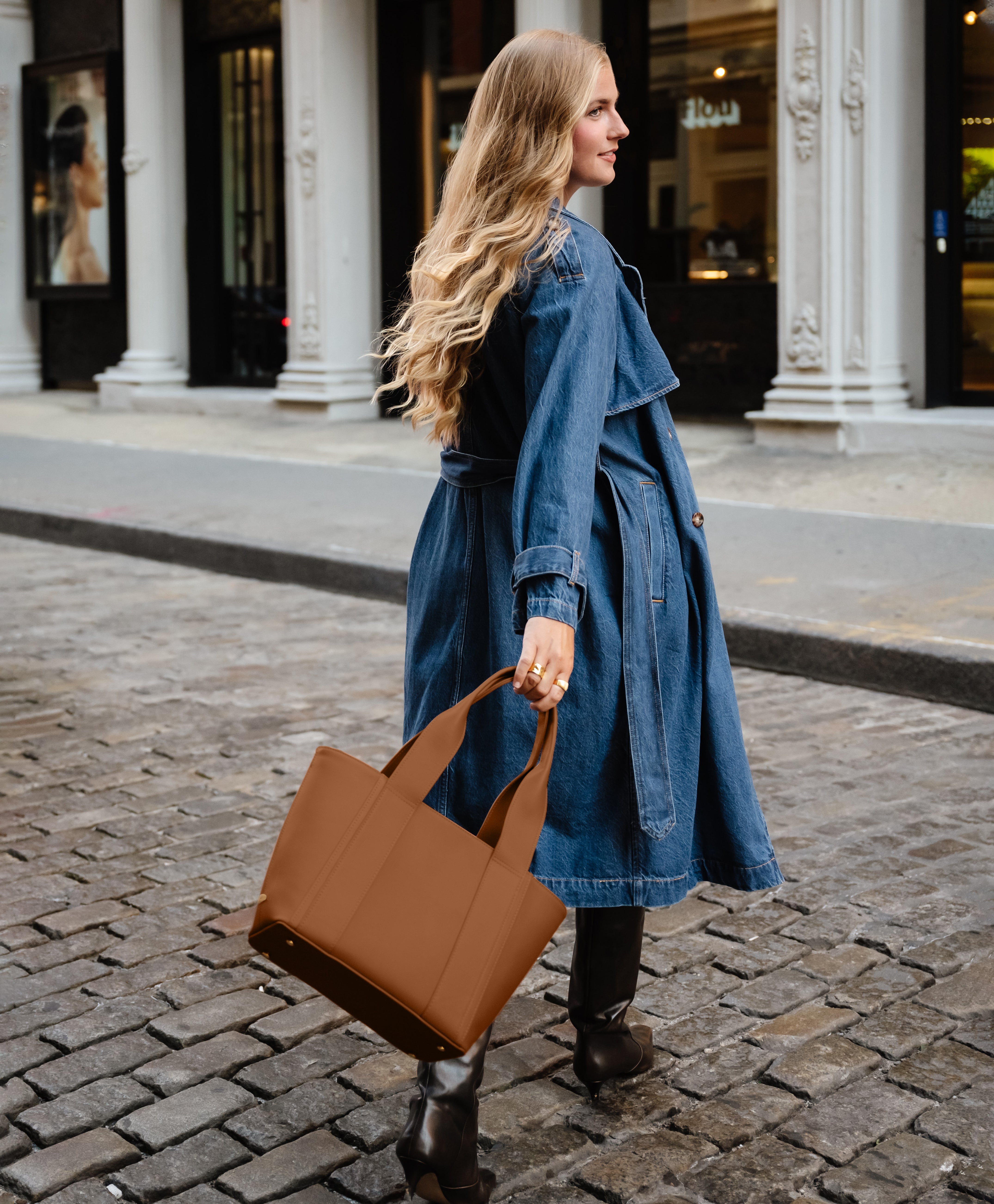 Bailey Tote Bag British Tan European Calfskin Leather Handbag - Stylish Women's Shoulder Purse for Work, Travel & Everyday Use
