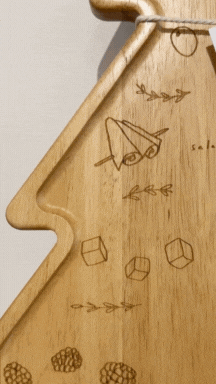 Meg Quinn CharcuteTree Charcuterie Board - 18 x 15.33 Inches Wooden Serving Tray for Cheese, Charcuterie & Appetizers - Perfect for Entertaining, Parties & Holiday Gatherings