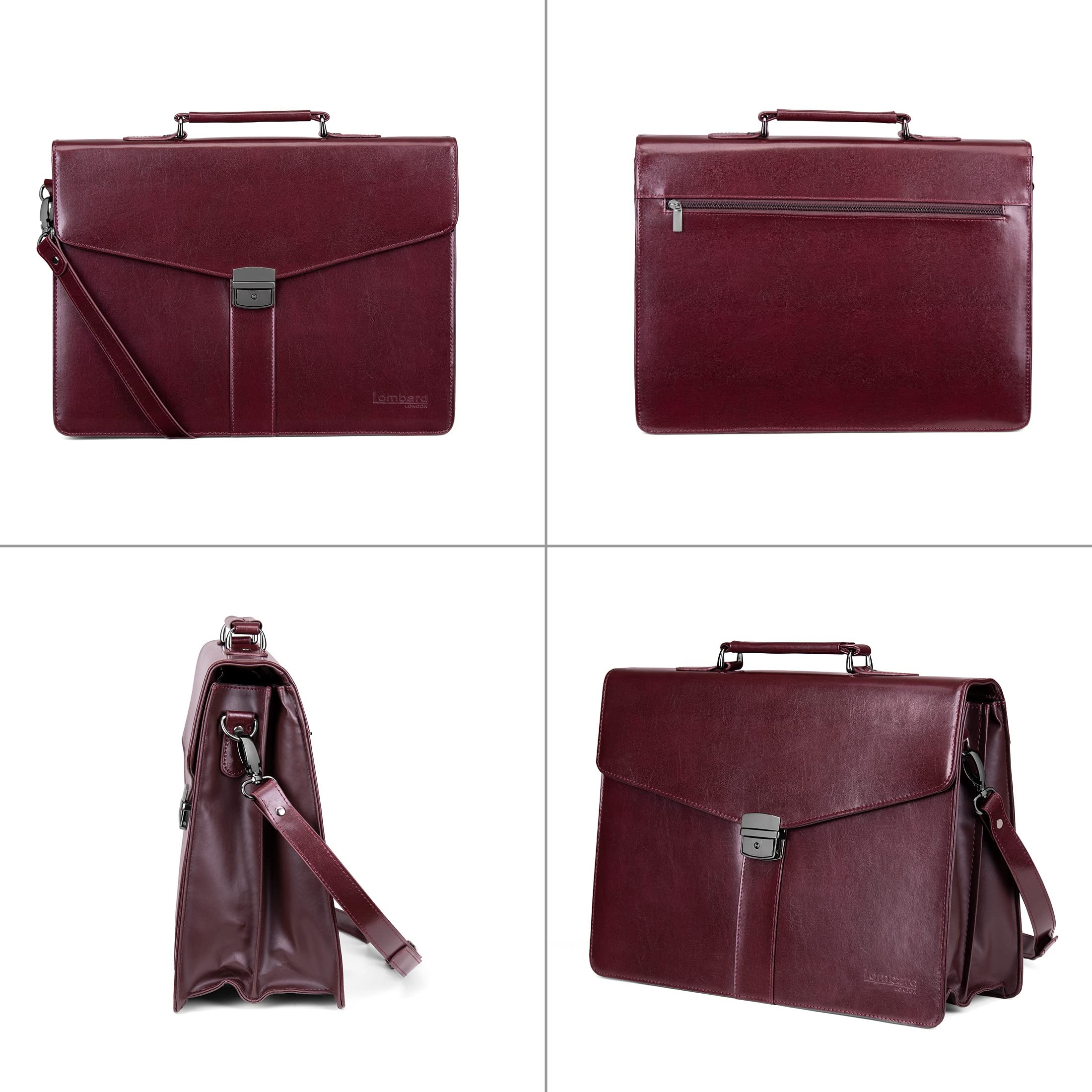 Premium Tassia Bonded Leather Business Briefcase for Men & Women - 15.4 Inch Laptop Compartment, Professional Work Bag for Office, Travel & Business Meetings