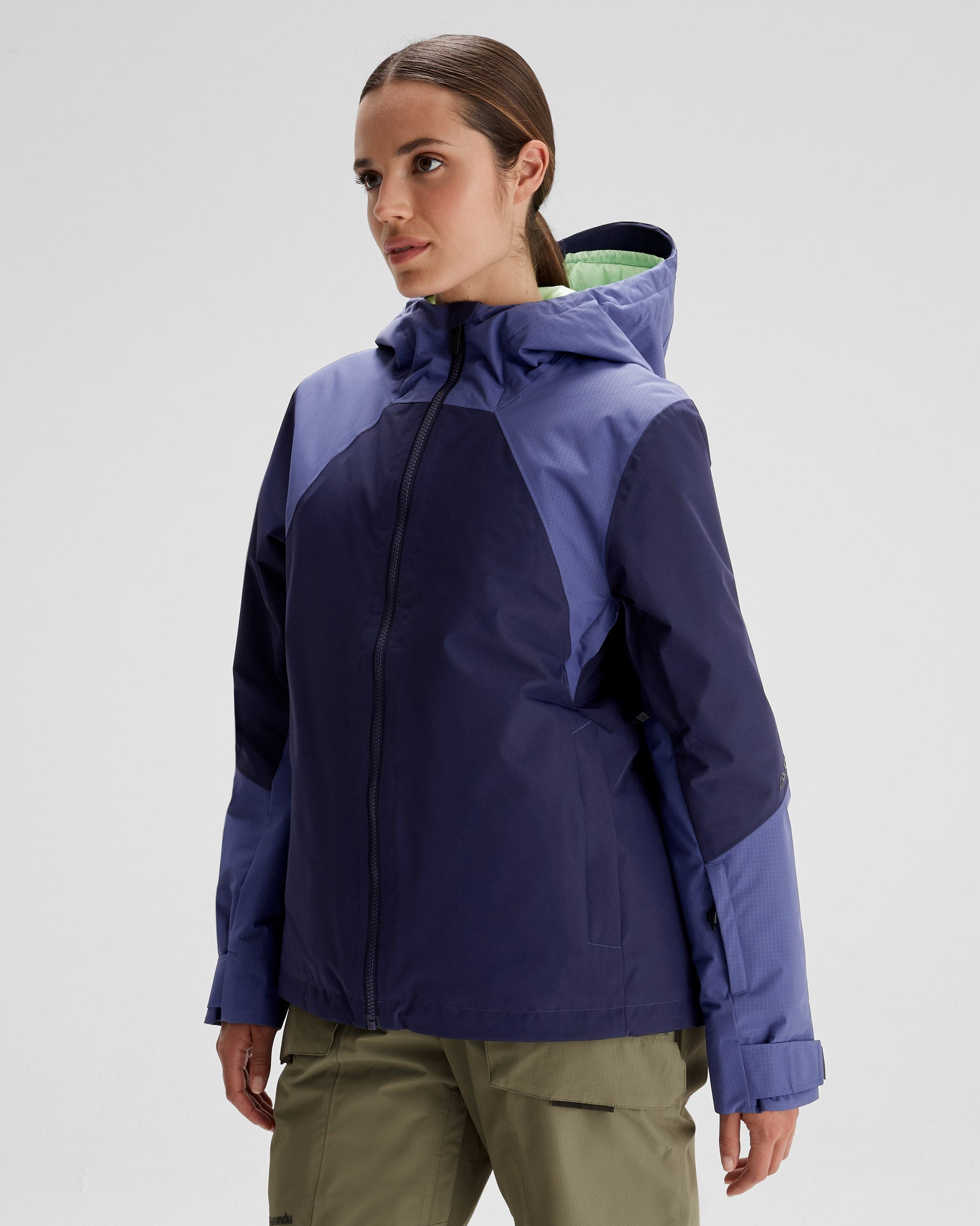 Women's PWDR Days 2L Insulated Waterproof Snow Jacket - Dark Horizon/Horizon Line - Winter Sports & Outdoor Activities