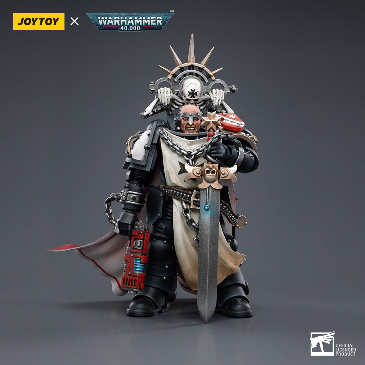 1/18 Scale JOYTOY Warhammer 40K Black Templars Action Figure Set (3pcs) - Perfect for Collectors, Tabletop Gaming & Display