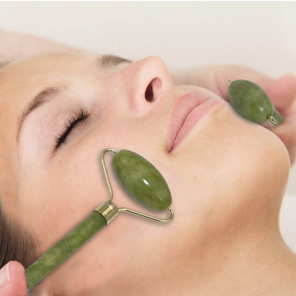 ZUCLLIN Natural Jade Face Roller & Facial Massage Tool for Face & Neck - Skin Toning, Firming & Serum Application | Anti-Aging Beauty Routine, Spa Treatment & At-Home Skincare