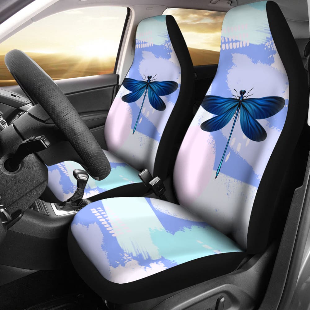 Blue Dragonfly Watercolor Car Seat Covers 213003 - Premium Custom Fit for Cars, SUVs & Trucks | Stylish & Protective Seat Protectors for Daily Commute & Road Trips