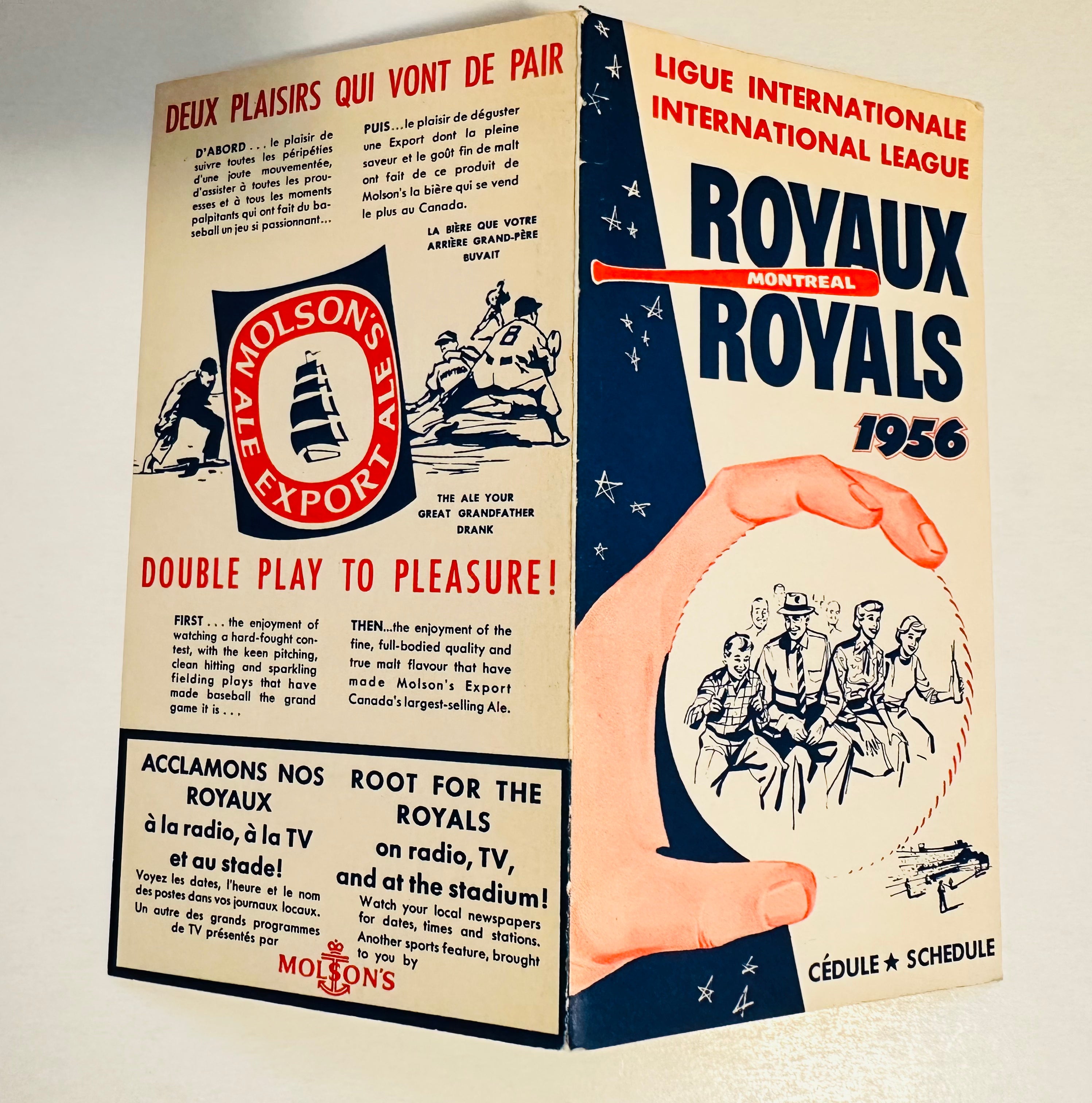 1956 Montreal Royals Baseball Schedule - Rare Vintage Collectible for Fans & Memorabilia Enthusiasts | Perfect for Display, Gifts & Baseball History Lovers