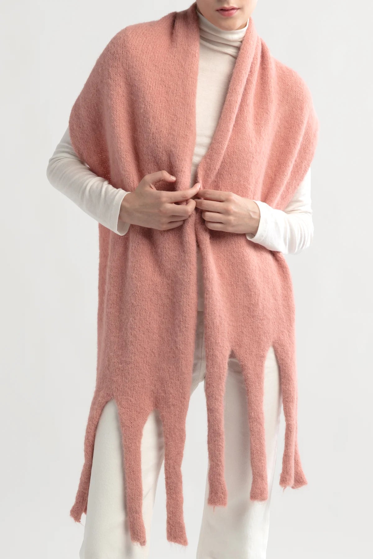 Warm Thick Fringe Scarf for Women - Soft Pink Winter Fashion Accessory | Perfect for Cold Weather, Outdoor Activities & Stylish Outfits