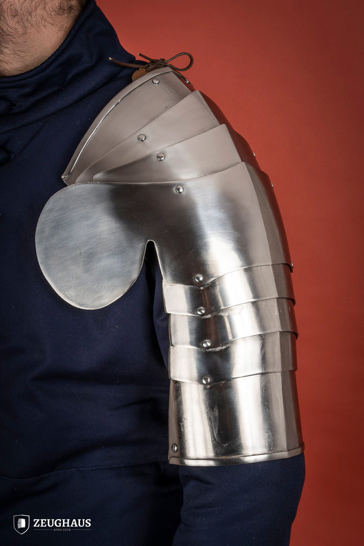 1400-1450 Polished Pauldrons 1.6mm - Medieval Armor Shoulder Guards for LARP, Cosplay & Renaissance Fairs