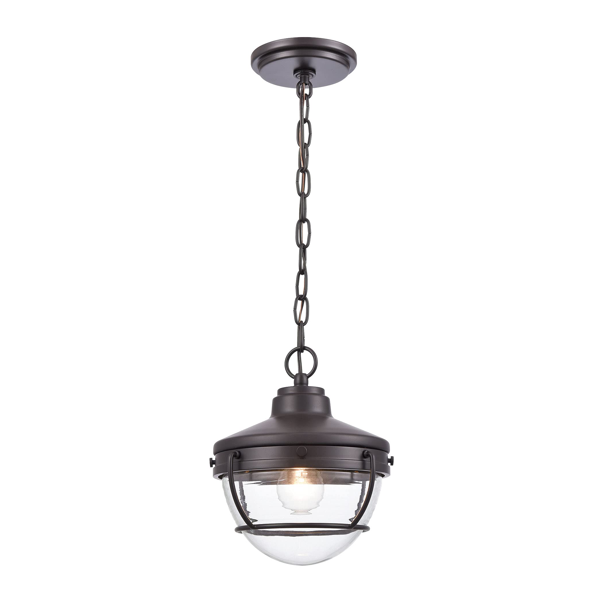Elk Home Eastport 1-Light Outdoor Hanging Pendant Light - Weatherproof Porch, Patio, Deck & Garden Lighting Fixture