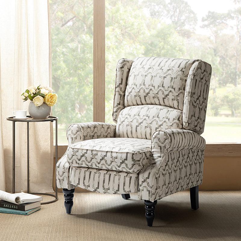 Erdeni Upholstered Manual Wingback Recliner Chair - Comfortable Living Room Armchair with Smooth Reclining Mechanism - Perfect for Home Theater, Reading Nook & Relaxation