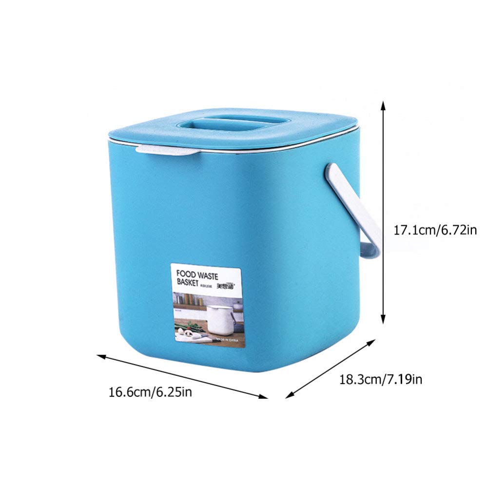 Stainless Steel Trash Can with Lid - 1.6 Gallon Kitchen Garbage Bin, Odor-Proof & Leak-Proof Waste Basket for Bathroom, Office, Bedroom - Portable Covered Trash Container for Wet/Dry Waste Separation