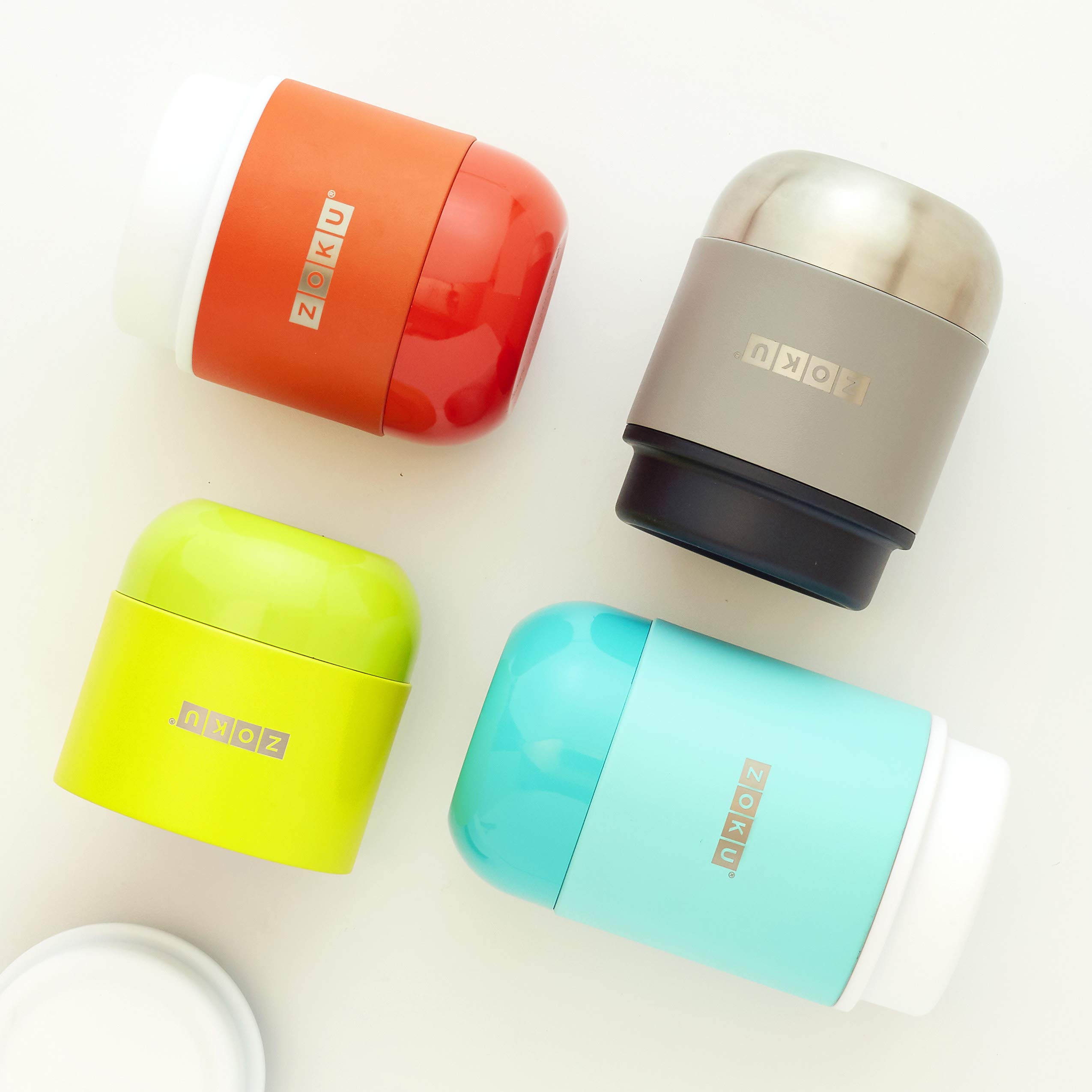 ZOKU Neat Stack 10oz Double-Walled Vacuum Insulated Stainless Steel Food Jar - BPA Free, Orange | Perfect for Lunch Boxes, Office Meals & Outdoor Picnics