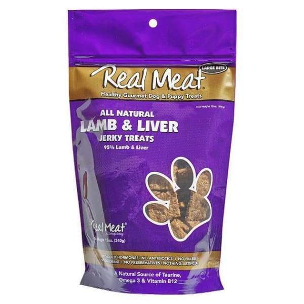 Natural Lamb & Liver Jerky Dog Treats - Grain Free, High Protein, All-Natural Dog Chews for Training & Rewards - 4oz Bag - Perfect for Outdoor Adventures & Travel Snacks