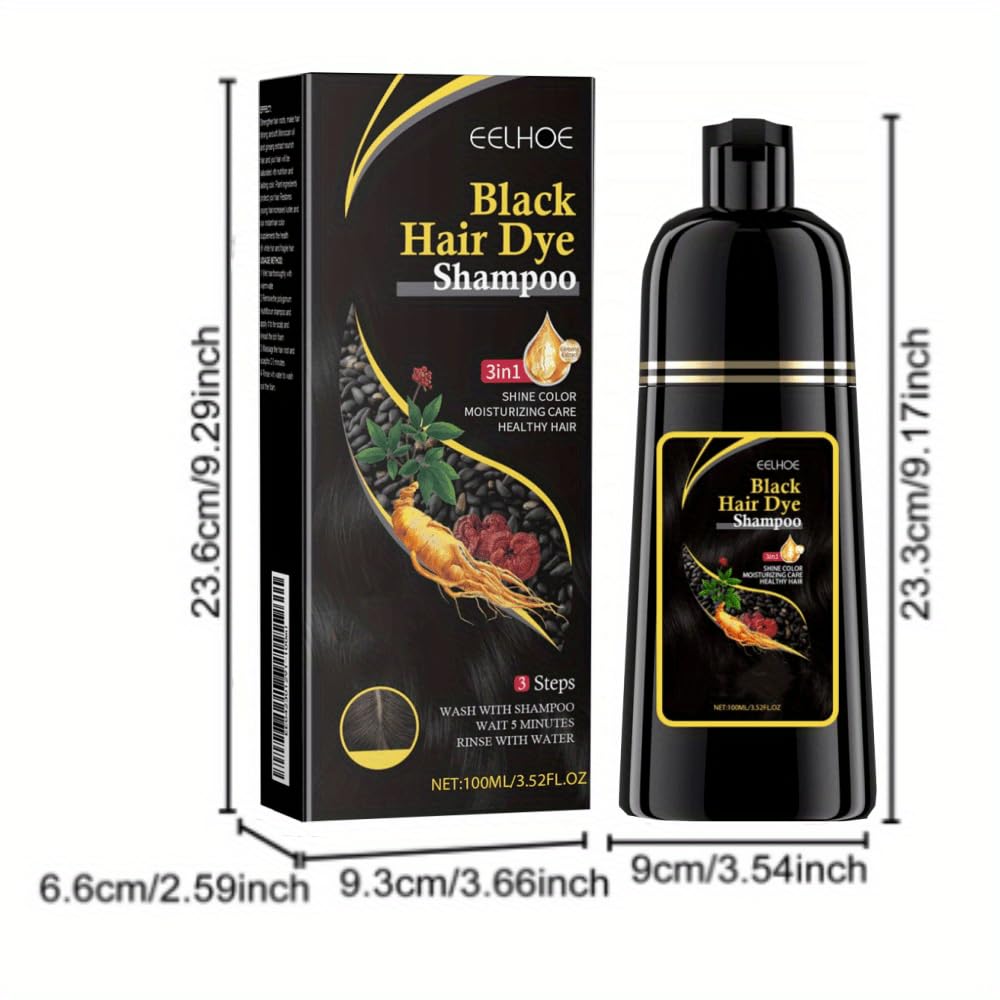2PCS Collagen Hair Mask & Black Hair Dye Shampoo with Argan Oil - Deep Conditioning Treatment for Dry, Damaged Hair - Repair Cream for Women & Men | At-Home Salon Treatment for Color-Treated & Frizzy Hair