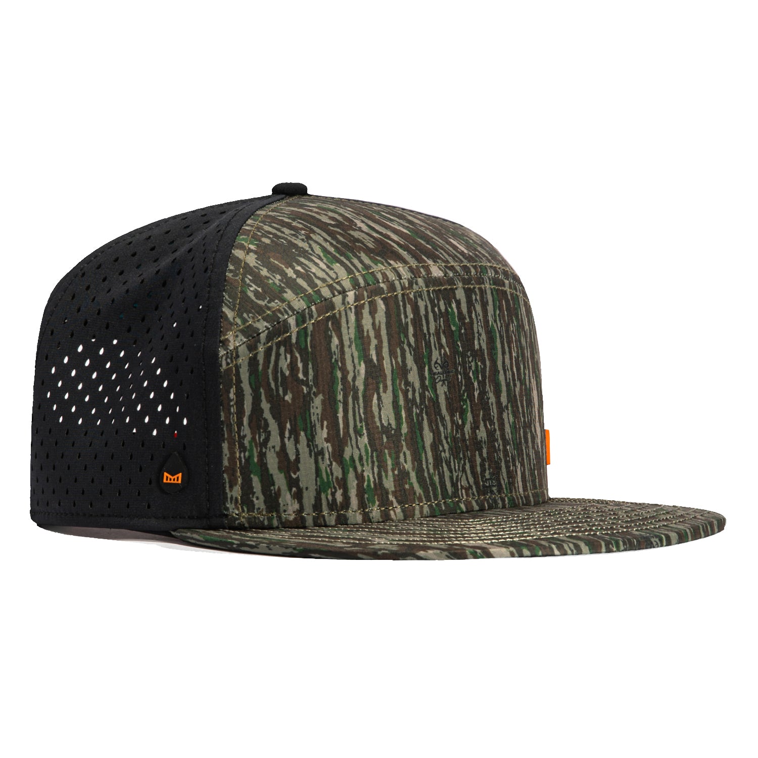 Melin Trenches Icon Hydro Snapback Hat - Realtree Camo & Black | Adjustable, Water-Resistant Baseball Cap for Outdoor, Hiking & Casual Wear
