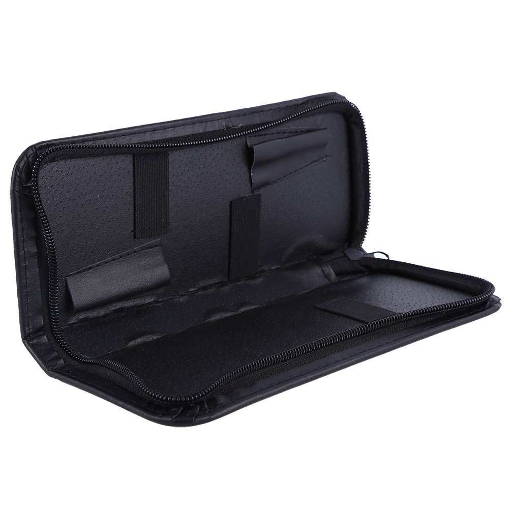 Professional PU Leather Zipper Case for 2 Hairdressing Scissors - Stylist Tool Organizer & Barber Scissor Storage Bag - Perfect for Salon, Home Haircut & Travel Use
