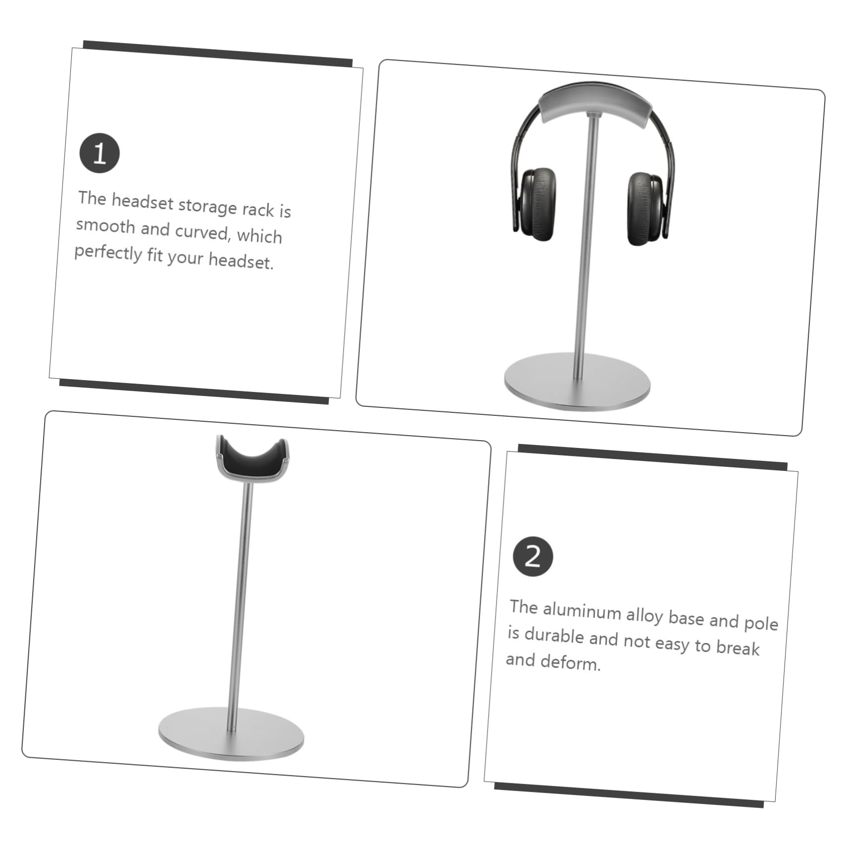 Premium Wireless Headphone Stand - Silver 28.5X12X12CM | Desktop Organizer for Gaming Headsets, Computer Accessories & Office Setup | Durable Headset Holder for Workstations, Home Office & Gaming Stations