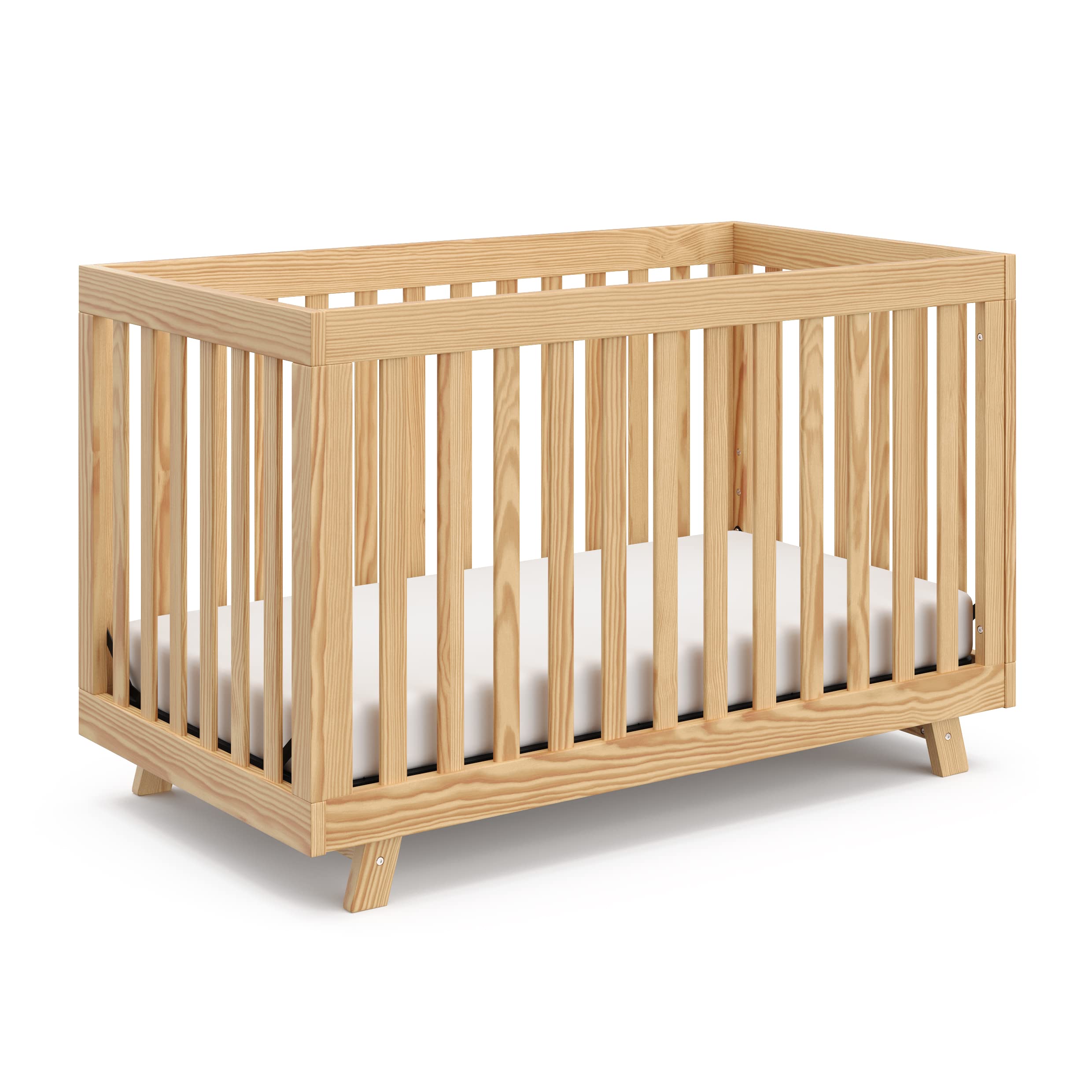 Storkcraft Beckett 3-in-1 Convertible Crib in Natural Finish | Baby Crib to Toddler Bed & Daybed Conversion | Fits Standard Full-Size Crib Mattress | Adjustable Height Mattress Base | Perfect for Nursery, Bedroom & Guest Room Use
