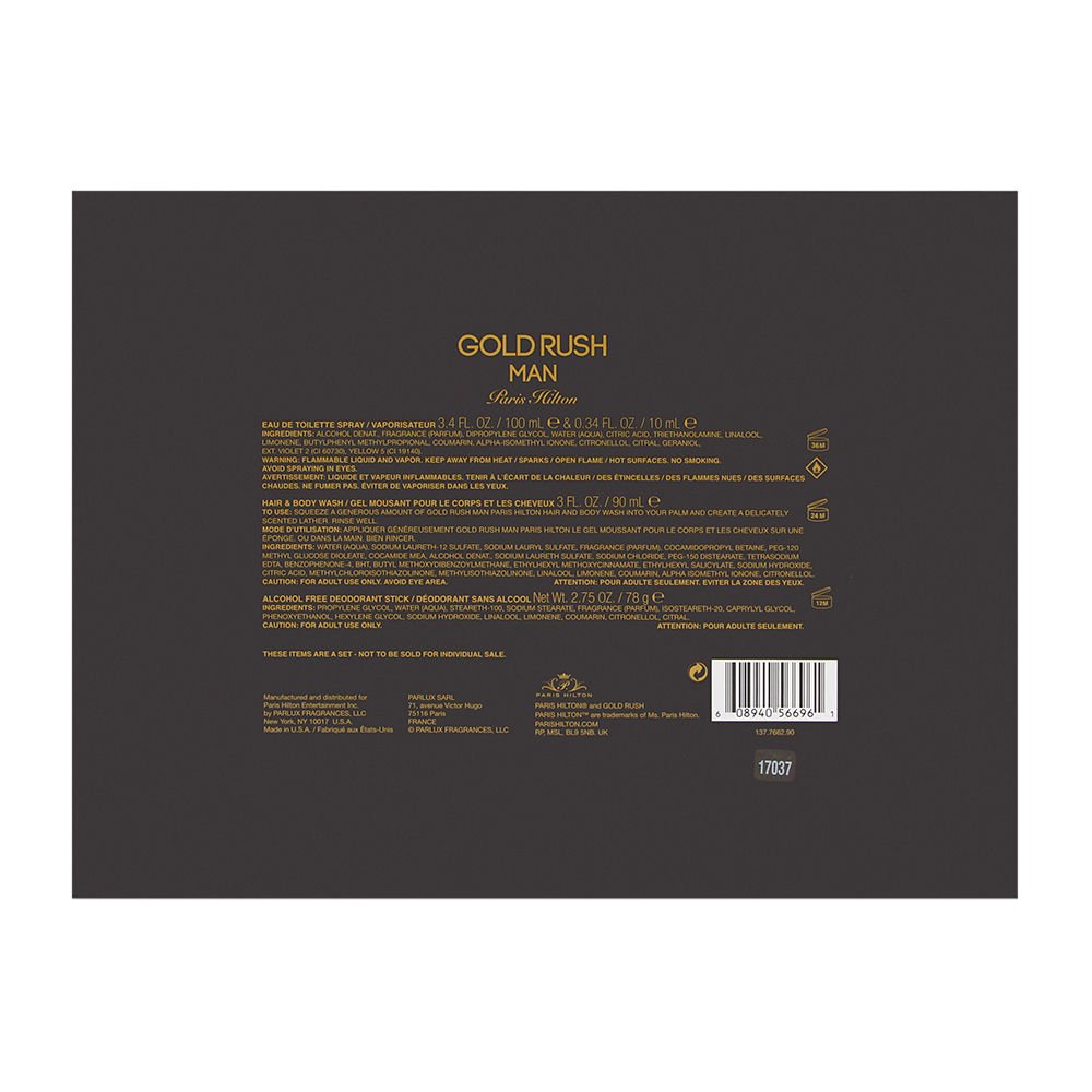 Paris Hilton Gold Rush Eau de Parfum Gift Set for Men - Luxury Cologne with Woody & Spicy Notes - Perfect for Date Nights, Special Occasions & Gifting
